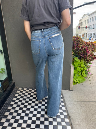 Gemma Studded Wide Leg Jean