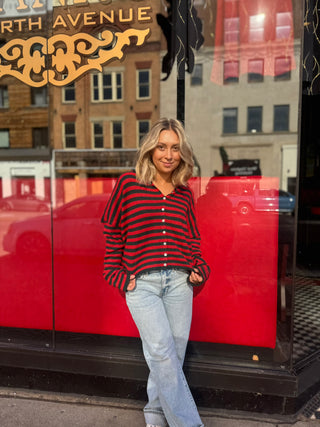 Red and Green Piper Cardigan