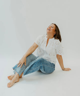 Neda Eyelet Top