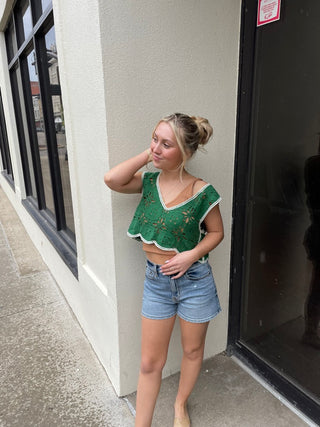 Green Crochet Top