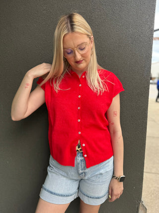 Sleeveless Piper Cardigan