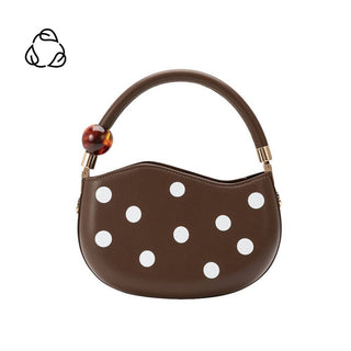 Jennie Chocolate Polka Dot Top Handle Bag