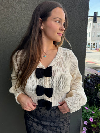 Black Bow Cardi