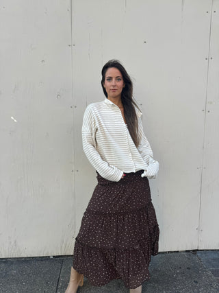 Brown Floral Maxi Skirt