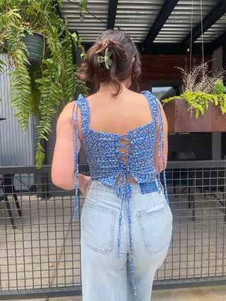 French Blue Corset Top