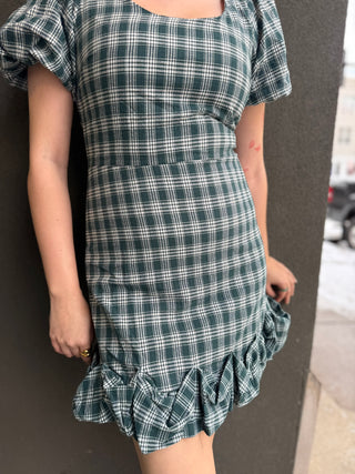 Nostalgic Forest Plaid Mini Dress