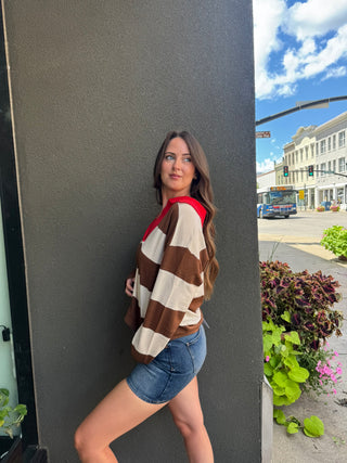 Marron Striped Sweater