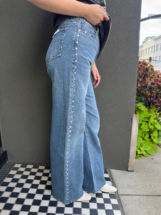 Gemma Studded Wide Leg Jean