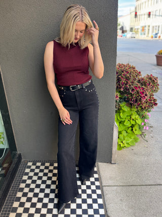 Gemma Studded Wide Leg Jean