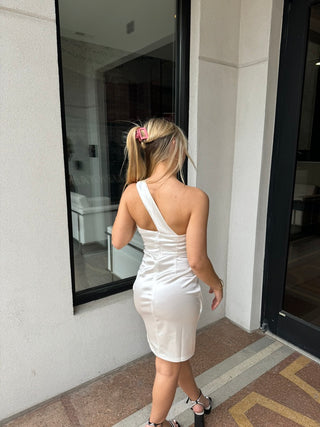 White Satin Dress