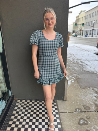 Nostalgic Forest Plaid Mini Dress