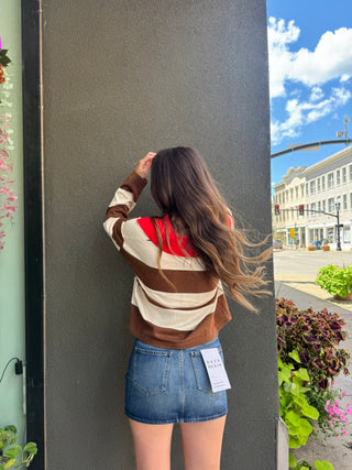 Marron Striped Sweater