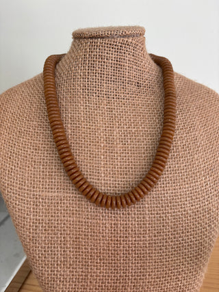 Brown Marble Beaded Necklace