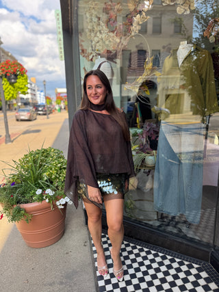 Snake Print Scarf Top