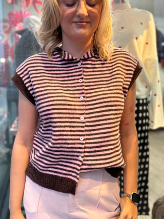Striped Sleeveless Piper Cardi