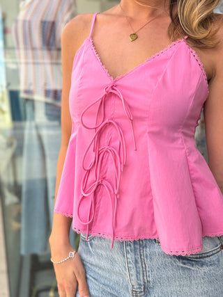 Pretty in Pink Bow Tie Top