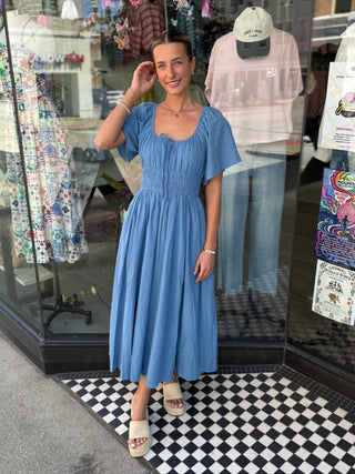 Sweetheart in Denim Dress