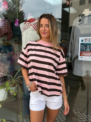 Miss Priss Stripe Mockneck