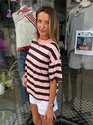 Miss Priss Stripe Mockneck