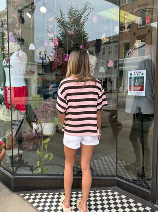 Miss Priss Stripe Mockneck