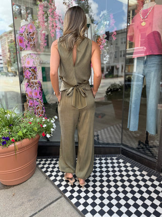 Olive Twist Halter Top