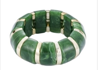 Olive Marble Stretch Bracelet