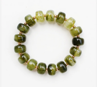 Olive Green Beaded Bracelet