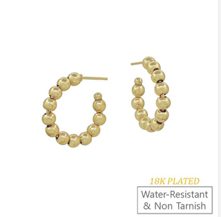 4mm Gold Beaded Hoops