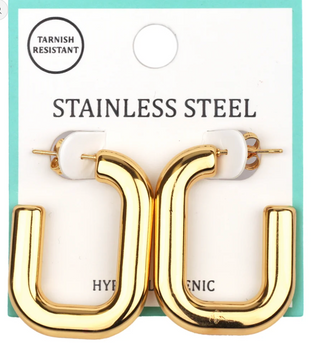 Rectangle Gold Hoops