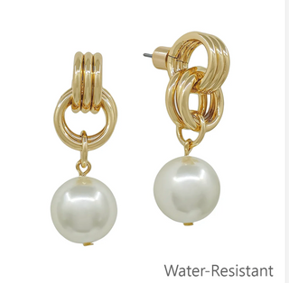 Pearl and Gold Hoops