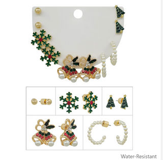 5 set snowflake earrings