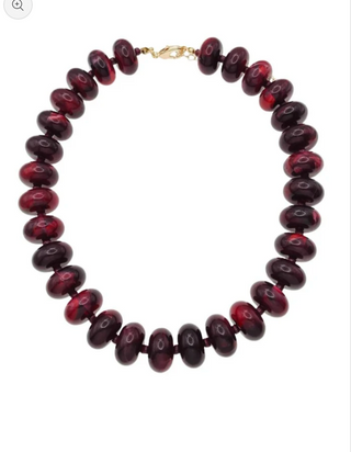 Maroon Beaded Necklace