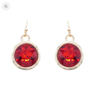 Circle Crystal Drop Earrings