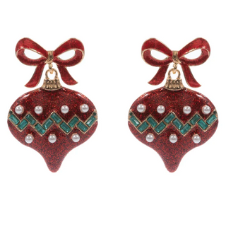 Red Ornament Earrings