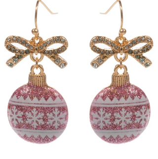 Pink Circular Ornament Earring