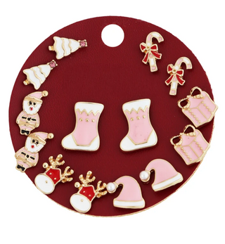 Pink Stocking Earring Set