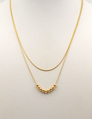 Gold Double Beaded Necklace