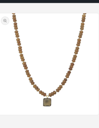 Brown Crystal Beaded Necklace