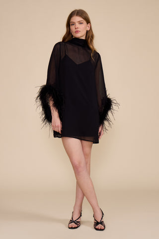 Harley Feather Trim Dress