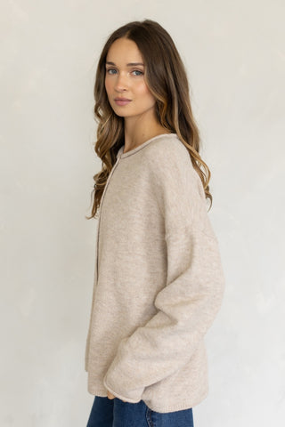 Oversized Heart-Button Piper Cardigan