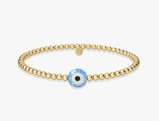 Evil Eye Medium Gold Filled Beaded Bracelet