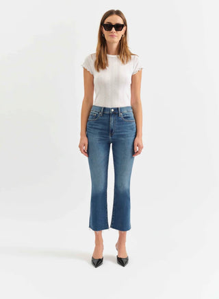 Shy Girl High Rise Crop Flare Jean