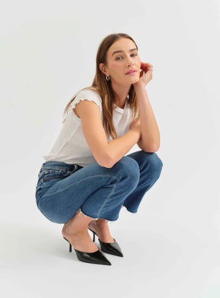 Shy Girl High Rise Crop Flare Jean