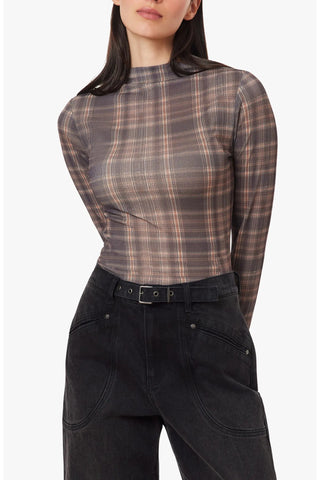 Ombre Plaid Turtle Neck