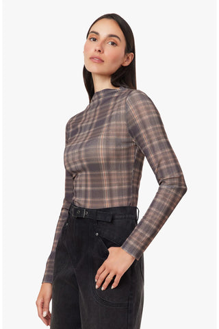 Ombre Plaid Turtle Neck