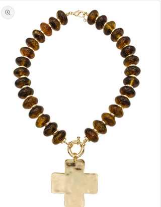 Solid Beaded Oval Necklace