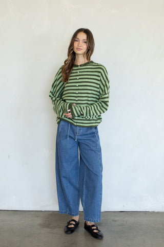 Bold Striped Piper Cardi