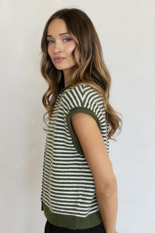 Striped Sleeveless Piper Cardi