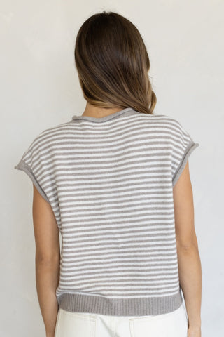 Striped Sleeveless Piper Cardi