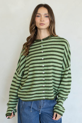 Bold Striped Piper Cardi